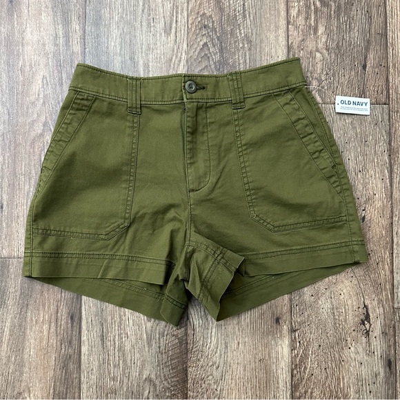 Old Navy Pants - Old Navy High Rise Chino Shorts Women’s Size S Green